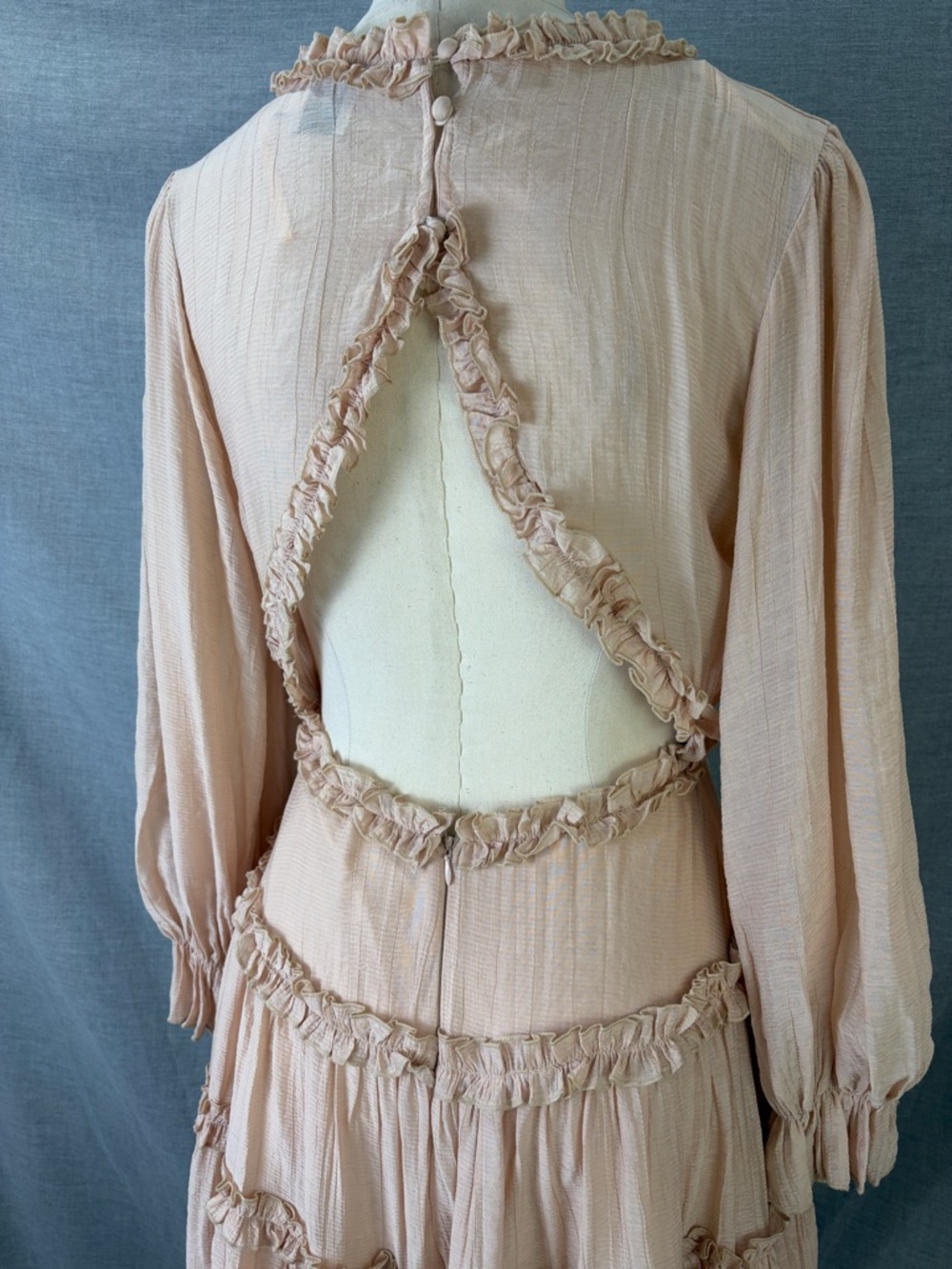 Princess Polly Pink Ruffle Mini Dress Open Back Long Sleeve 8 Pastel Party - Picture 6 of 11